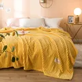 Couvertures carrées en glouton pour lits couverture épaisse plaid doux et chaud jaune uni