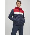 Steppjacke JACK & JONES "HERO PUFFER HOOD" Gr. XXL (54), blau (navy, red) Herren Jacken Steppjacken