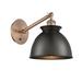 Beachcrest Home™ Shauna Adirondack 1 Light 8" Sconce Metal in Black/Brown | 12.25 H x 8.25 W x 14.13 D in | Wayfair