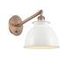 Beachcrest Home™ Shauna Adirondack 1 Light 8" Sconce Metal in White/Brown | 12.25 H x 8.25 W x 14.13 D in | Wayfair