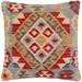 Boho Chic Brittany Turkish Hand-Woven Kilim Pillow - 18'' x 18''