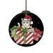 Christmas Cat with Presents Hand Painted Mouth Blown Glass Ornament - 3"x 3" x 3"