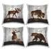 Stupell Rustic Forest Animals Brown Silhouette Shapes Printed Throw Pillow by Carl Colburn (Set of 4)