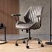 17 Stories Rayniya Task Chair Upholstered, Wood in Gray | 48.62 H x 27.56 W x 26.48 D in | Wayfair 08191E574AE141648FD6F27E3466F0A1