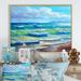 Highland Dunes Blue Ocean Waves Scenery V - Nautical & Coastal Canvas Wall Decor Metal in Blue/Brown/Green | 30 H x 40 W x 1.5 D in | Wayfair