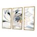 Winston Porter Stained Glass Floral Art - Floral Framed Canvas Wall Art Set Canvas in White | 28 H x 36 W x 1 D in | Wayfair