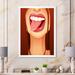 House of Hampton® Sensual Lips Of Glamour Woman Portrait VI - Glam Canvas Wall Decor Canvas in Brown/Red | 20 H x 12 W x 1 D in | Wayfair