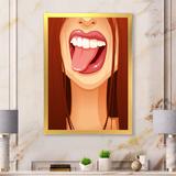 House of Hampton® Sensual Lips Of Glamour Woman Portrait VI - Glam Canvas Wall Decor Canvas in Brown/Red | 12 H x 8 W x 1 D in | Wayfair