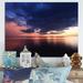 Highland Dunes Dramatic Panoramic Tropical Sunset - Nautical & Coastal Canvas Wall Art Canvas in Black/Blue/Pink | 34 H x 44 W x 1.5 D in | Wayfair