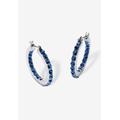 Women's Birthstone Inside-Out Hoop Earrings In Silvertone (31Mm) by PalmBeach Jewelry in September