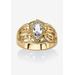 Women's Simulated Birthstone Gold-Plated Filigree Ring by PalmBeach Jewelry in April (Size 8)
