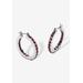 Women's Birthstone Inside-Out Hoop Earrings In Silvertone (31Mm) by PalmBeach Jewelry in January