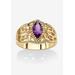 Women's Simulated Birthstone Gold-Plated Filigree Ring by PalmBeach Jewelry in February (Size 6)