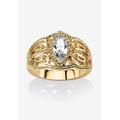 Women's Simulated Birthstone Gold-Plated Filigree Ring by PalmBeach Jewelry in April (Size 6)