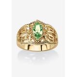 Women's Simulated Birthstone Gold-Plated Filigree Ring by PalmBeach Jewelry in August (Size 6)