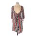 T-Bags Los Angeles Casual Dress: Red Print Dresses - Women's Size X-Small