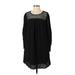 Gap Casual Dress - Shift Scoop Neck Long sleeves: Black Solid Dresses - Women's Size X-Small