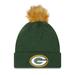 Women's New Era Green Bay Packers Snowy Cuffed Knit Hat with Pom