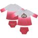 Newborn & Infant Colosseum Gray/Scarlet Ohio State Buckeyes Hand in Ombre Dress Bloomers Set