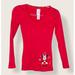 Disney Intimates & Sleepwear | 9$ Sale: Disney Minnie Mouse Holiday Ribbed Red Top | Color: Red | Size: Xs