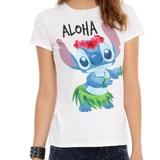 Disney Tops | Disney Lilo & Stitch Aloha T-Shirt, Junior Sz Md -New With Tag | Color: Blue/White | Size: Mj