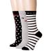 Kate Spade Accessories | Kate Spade Cute Crew Set Of 3 Socks In Gray/Black/White Combo | Color: Black/Gray/White | Size: Os