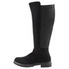 Weitschaftstiefel SHEEGO "Große Größen", Damen, Gr. 44, XL-Schaft, schwarz, Obermaterial: 100% Polyester, klassisch, Schuhe, mit Stretcheinsatz, in Wildleder-Optik