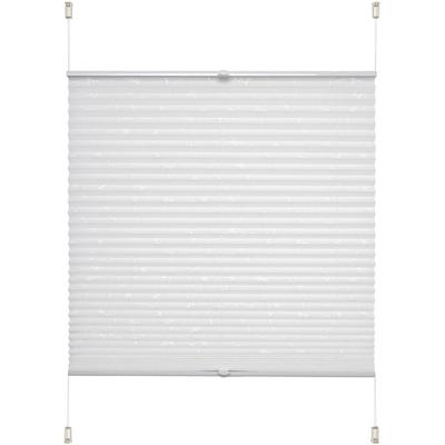 Plissee LIEDECO "Klemmfix-Plissee Ranke grau" Gr. 8, weiß, B:110cm H:130cm, Obermaterial: 100% Polyester, Plissees, Klemmfix-Plisse mit floralem Druck Image