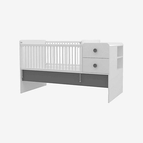 Baby Cute mitwachsendes Babybett mit Ausziehbett weiß/grau