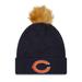 Women's New Era Navy Chicago Bears Snowy Cuffed Knit Hat with Pom