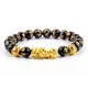 Feng Shui obsidian Bracelet de perles de pierre hommes femmes Bracelet couleur or Pixiu noir Six