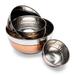 Lexi Home 4-Piece Premium Two Tone Stainless Steel Hammered Mixing Bowl Set Stainless Steel in Gray/Orange | Wayfair LB5713