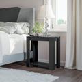 Latitude Run® Boyd Sleep Brisbane Open Storage Nightstand, Low Profile End Table Wood in Black | 23.62 H x 23.62 W x 11.81 D in | Wayfair