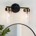 Everly Quinn Marcha Gold Modern Dimmable Vanity Light in Black | 12.5 H x 12.5 W x 5.5 D in | Wayfair 23FA7A680B6A4661ADDEABE48545C1BE