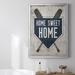 Gracie Oaks Home Sweet Home Base Premium Framed Canvas - Ready To Hang Canvas, Solid Wood in Blue/Gray/White | 30.5 H x 22.5 W x 1 D in | Wayfair