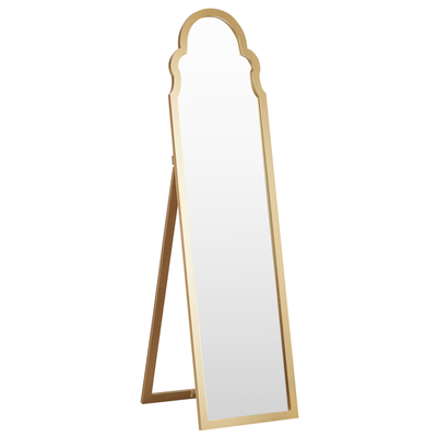 Stehspiegel Gold mit dekorativem Rahmen 40 x 150 cm Rustikal Ganzkörper für Ecke Schlafzimmer Garderobe Bad Wohnzimmer