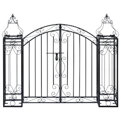 vidaXL Deko Gartentor Schmiedeeisen 122×20,5×100 cm Image