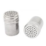 Stainless Steel Cylindrical Toothpick Holder Container Dispenser 3" x 2" 2pcs - Silver Tone