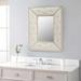 PU Covered Wall Mounted Mirror with Rivet Decoration and MDF Framed