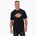 Dickies Men's Short Sleeve Tri-Color Logo Graphic T-Shirt - Black Size 2 (WS22A)