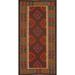 Geometric Kilim Oriental Runner Rug Reversible Flat-weave Wool Carpet - 3'4" x 6'7"