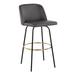 Silver Orchid Vallberga 30" Fixed-Height Bar Stool with Metal Base & Round Gold Footrest (Set of 2)