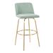 Silver Orchid Vallberga 30" Fixed-Height Bar Stool with Metal Base & Round Gold Footrest (Set of 2)