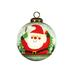 Festive Glitter Santa Hand Painted Mouth Blown Glass Ornament - 3" x 3" x 3"