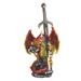 Q-Max 5"H Red Dragon with Sword Statue Fantasy Decoration Figurine