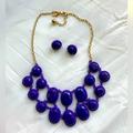 Kate Spade Jewelry | New Kate Spade Painted Jewels African Violet Purple Collar Necklace & Earrings | Color: Purple | Size: Os