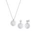 Elli - Plättchen Organic Kette Ohrhänger 925 Silber Schmuck-Set Damen