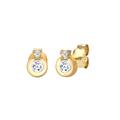 Elli DIAMONDS - Klassik Kreis Topas Diamant (0.03ct.) 585 Gelbgold Ohrringe Damen