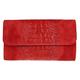 Girly HandBags Croc Suede Clutch Bag Italian Leather -- Red(Size: W 26, H 15, D 3 cm (W 10.5, H 6, D 1.5 inches))