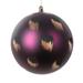 Vickerman 689622 - 6" Plum Gold and Black Brush Strokes Ball Christmas Tree Ornament (2 pack) (MT221126)